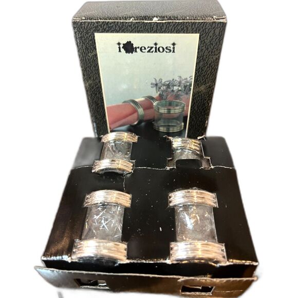 Preziosi Other - Vintage I Preziosi Italy Silver Plated Napkin Rings 2 Boxes Set of 8 - 1980s NEW